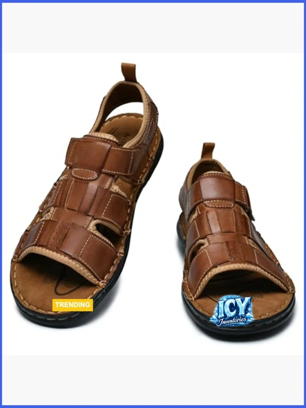 Premium Leather Sandals - Roman Style Open Toe Fisherman Sandals with Cushioned